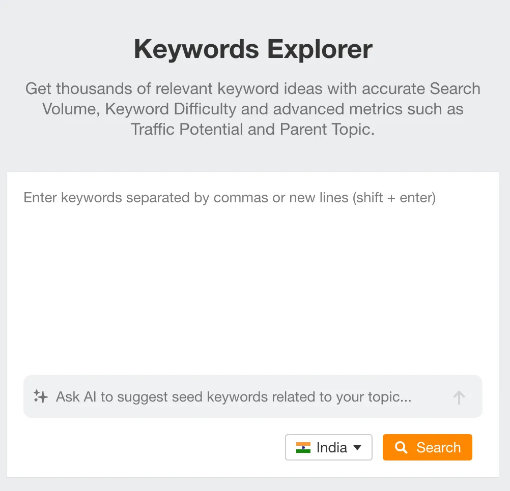 ahrefs keyword exploring for calculating seo tam sam som