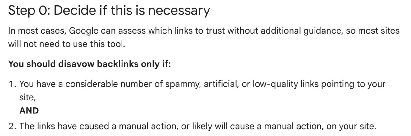 disavow file solution and Google’s guidelines