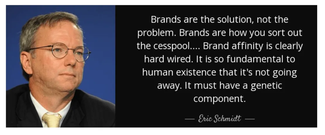 Eric Schmidt quote on brand and AI-generated content