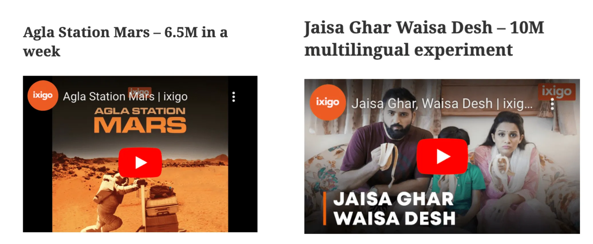 ixigo viral campaign views